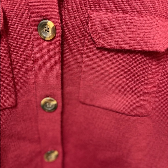 Talbots Red Utility Sweater Jacket - Picture 3 of 5